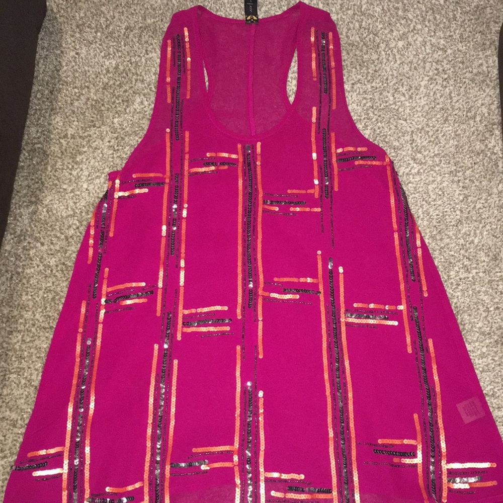 Pink sequin tank top. New with tag.